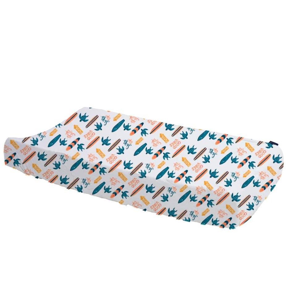 Surf Oh So Soft Muslin Changing Pad Cover - HoneyBug 