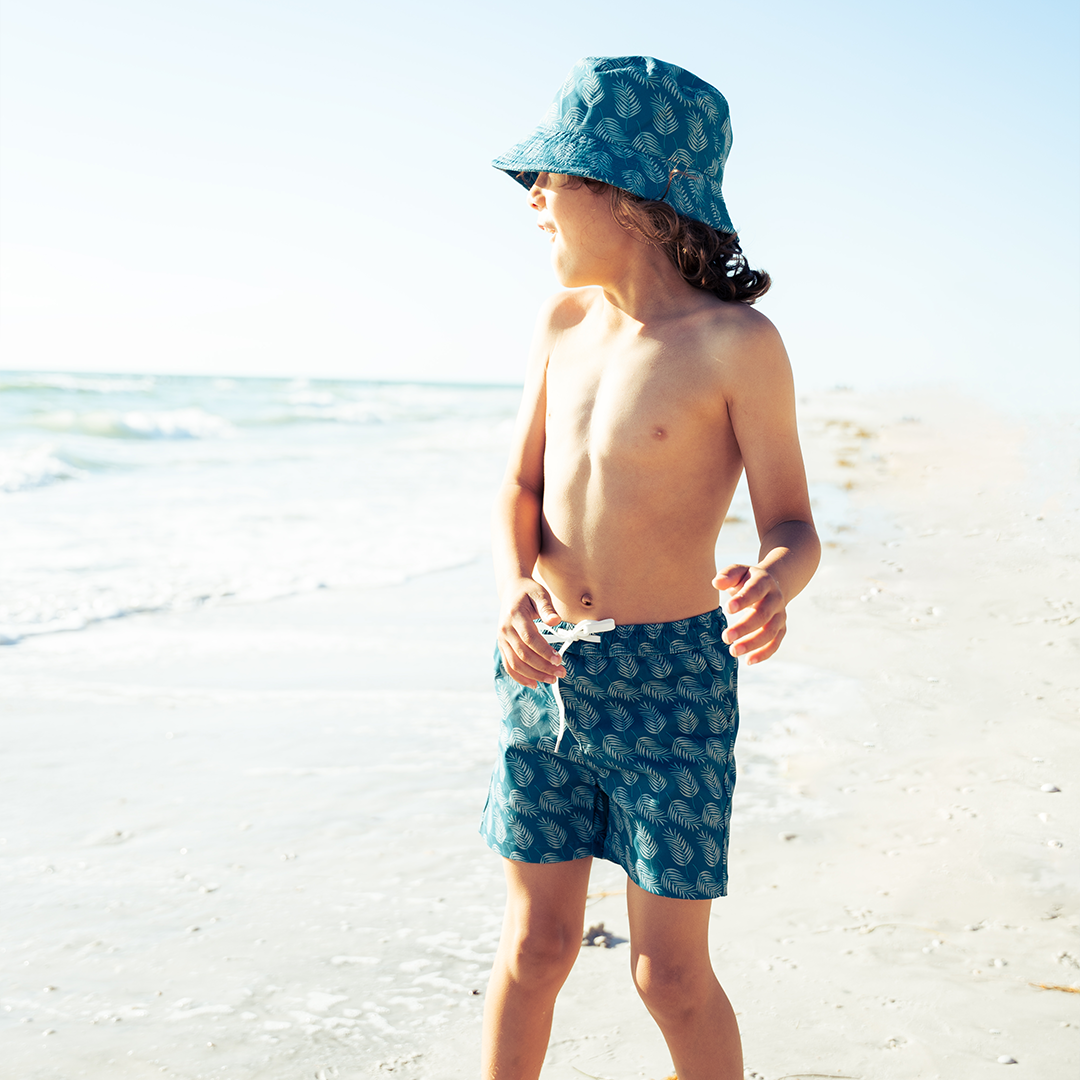 Paradise Palms Boy Swim Trunks - HoneyBug 