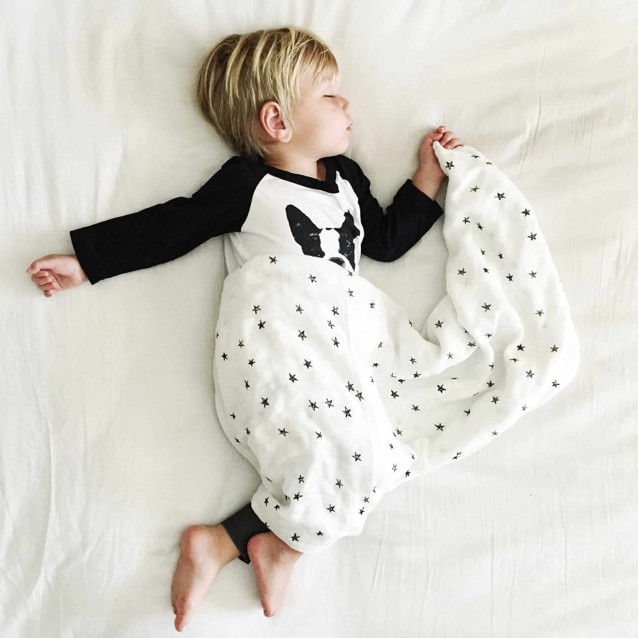 Organic Muslin Swaddle - Stars - HoneyBug 