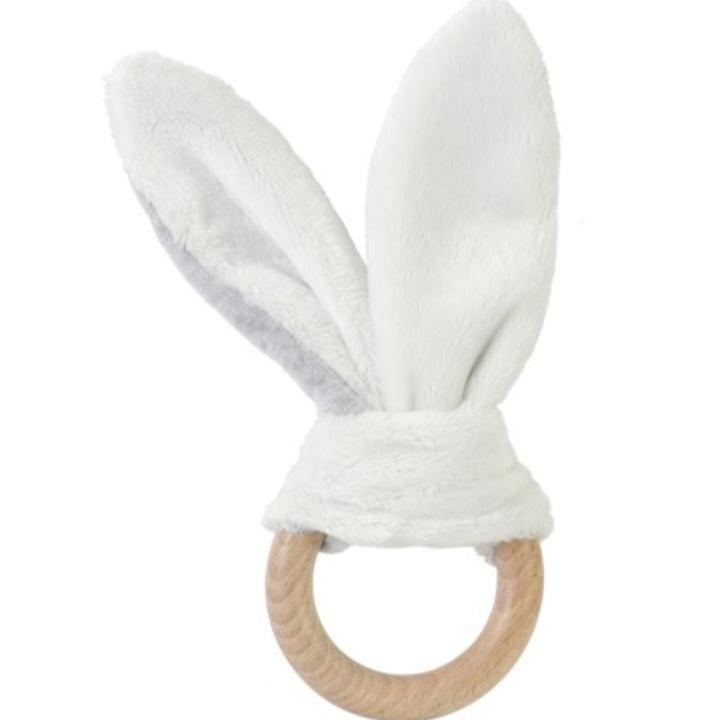 Bunny Wooden Teether (Grey) by Happy Horse - HoneyBug 