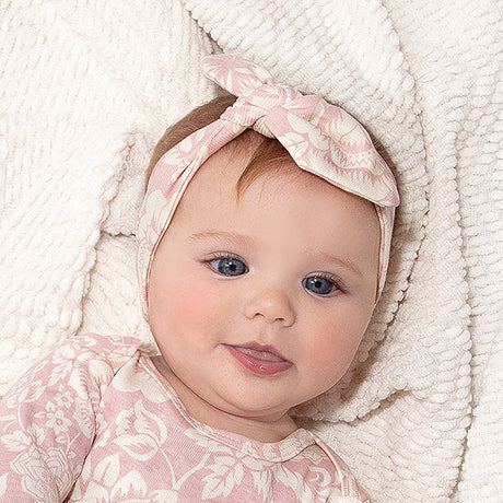 Baby Headband Bamboo Vintage Rose