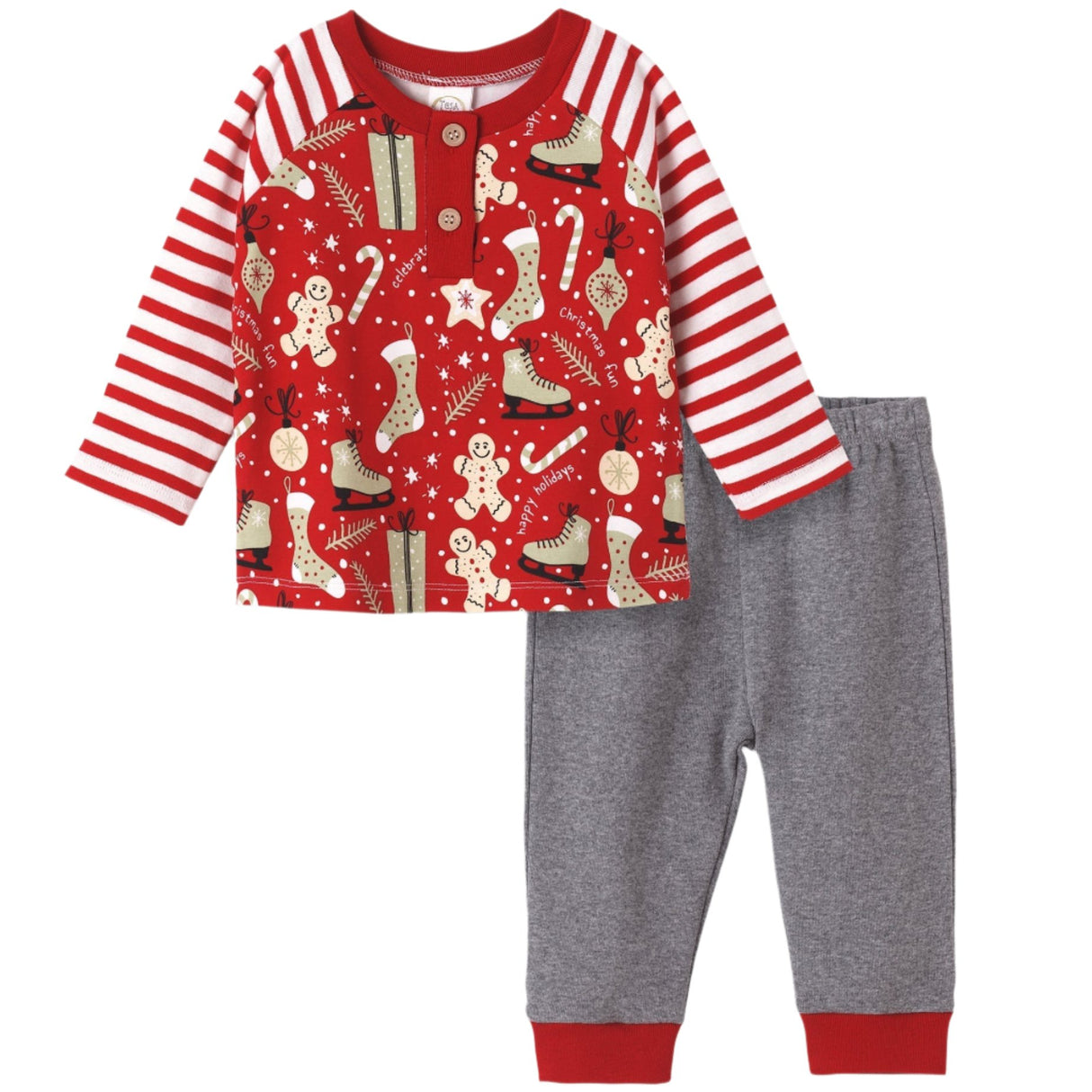 Christmas Collage Bamboo Cotton Boys Set - HoneyBug 