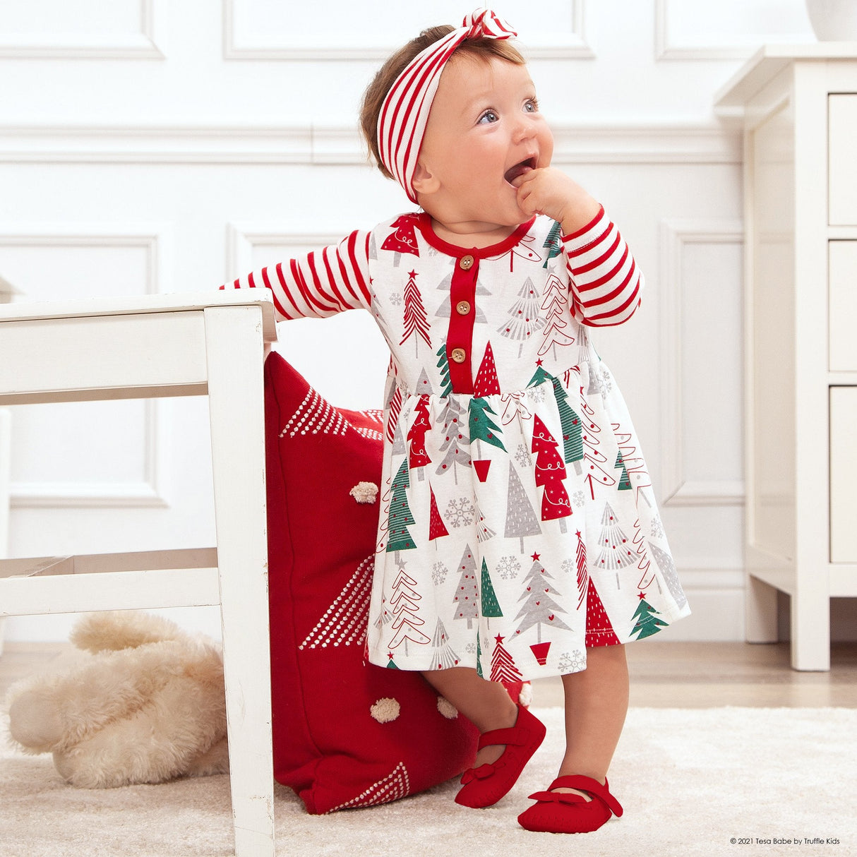 Christmas Tree Bamboo Dress - HoneyBug 