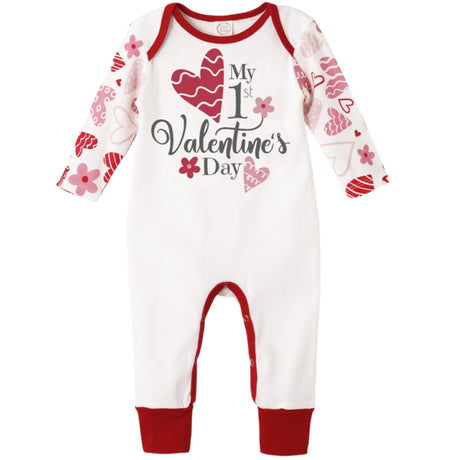 My 1st Valentine's Day Bamboo Romper - HoneyBug 