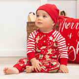 Christmas Collage Bamboo Cotton Romper - HoneyBug 