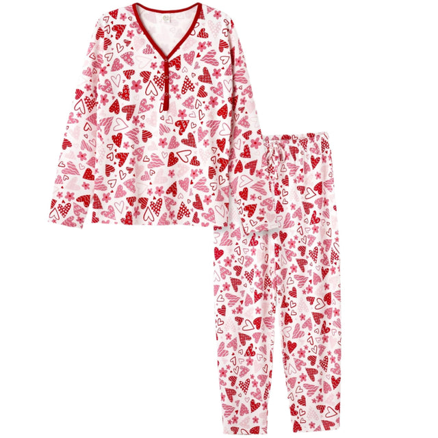 Hearts Women's Valentine Bamboo Pajama Set - HoneyBug 