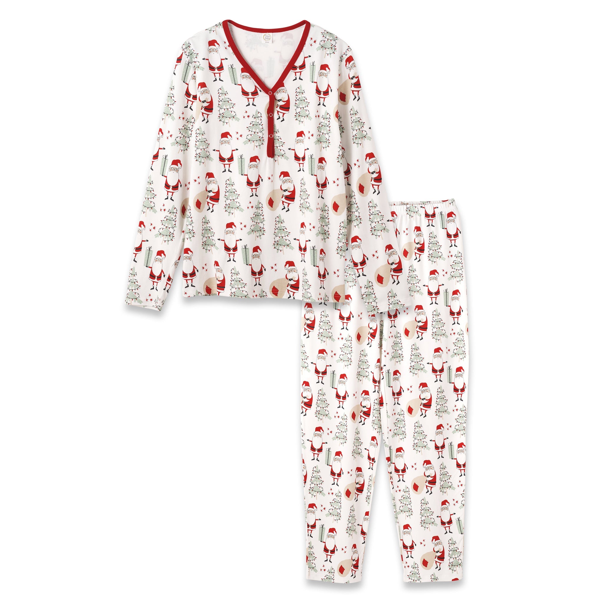 Christmas Santa Bamboo Women's Pajama Set - HoneyBug 