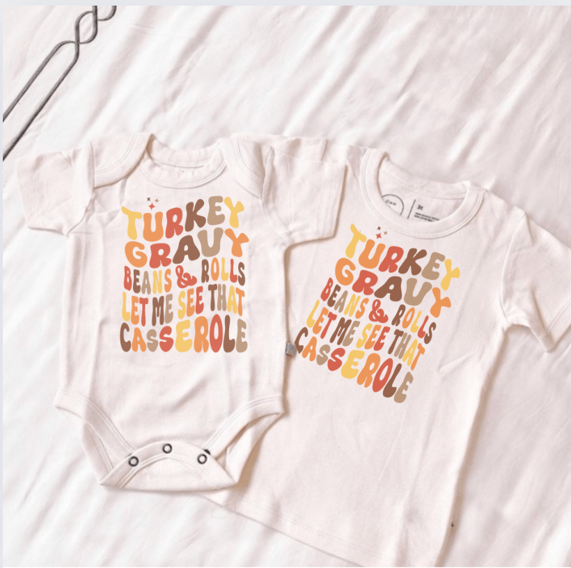 graphic tee | turkey gravy casserole - HoneyBug 