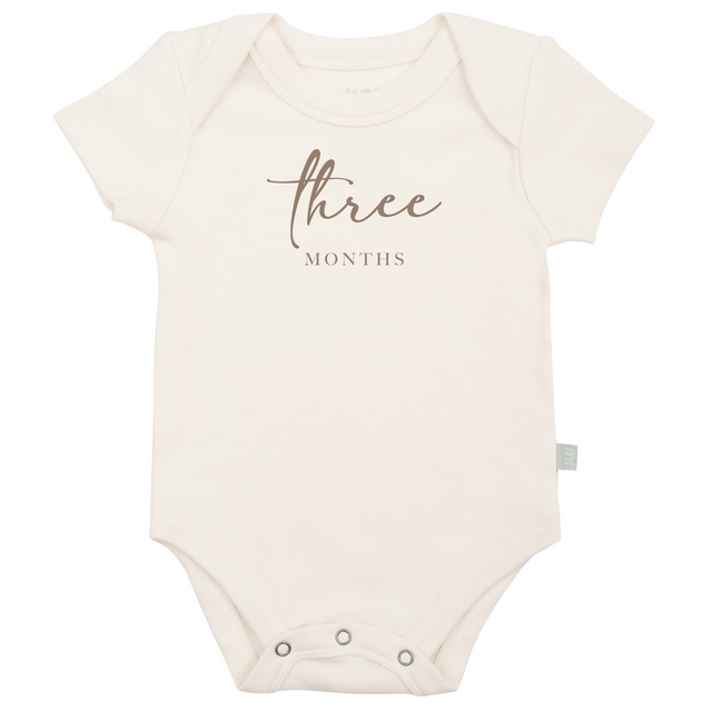graphic bodysuit | three months milestone taupe - HoneyBug 