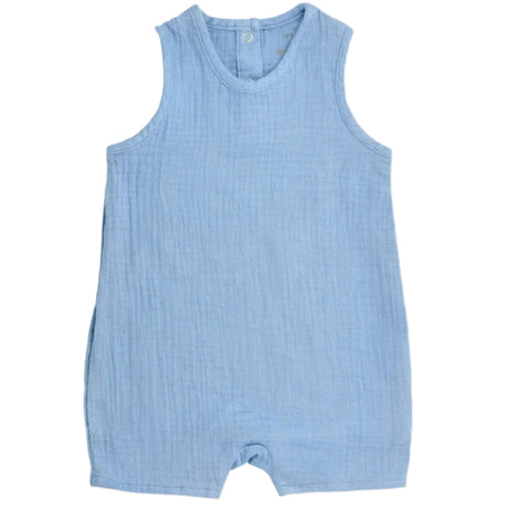 Muslin Sleeveless Coverall - Blue - HoneyBug 