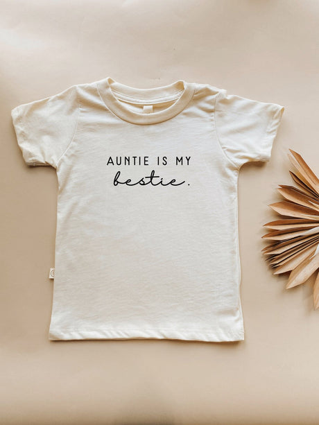 Toddler Crew Neck Tee | Auntie is My Bestie | Organic Cotton - HoneyBug 