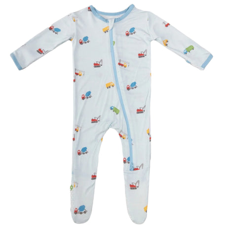 Trucks Zippered Footie - HoneyBug 