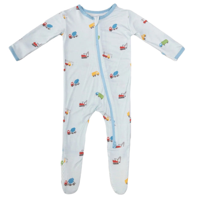 Trucks Zippered Footie - HoneyBug 
