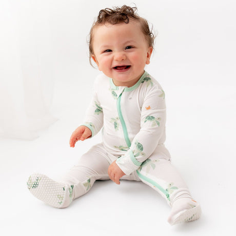 Turtle Zippered Footie - HoneyBug 