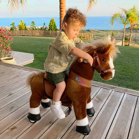 Model U Ride-On Pony Toy Age 4-8 Brown - HoneyBug 