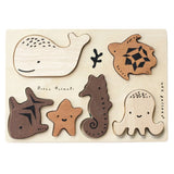 Wooden Tray Puzzle - Ocean Animals - HoneyBug 