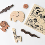 Wooden Tray Puzzle - Safari Animals - HoneyBug 