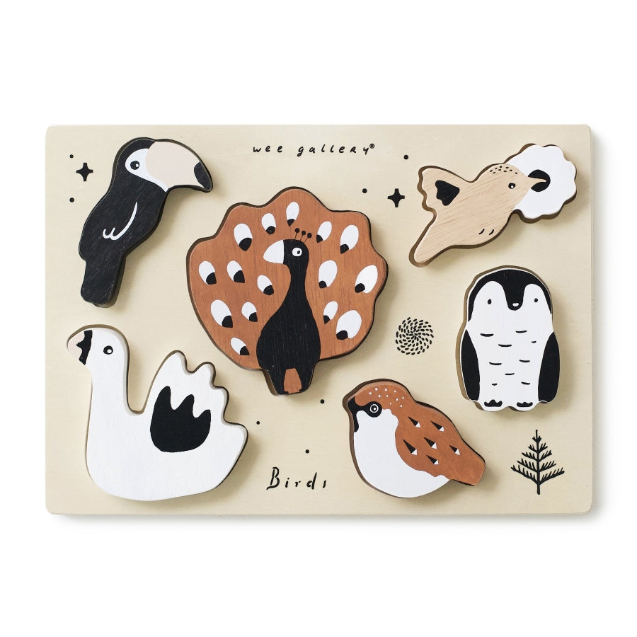 Wooden Tray Puzzle - Birds - HoneyBug 