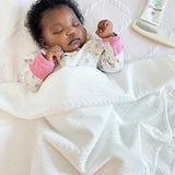 White 50" x 60" Full Size Knit Throw - HoneyBug 