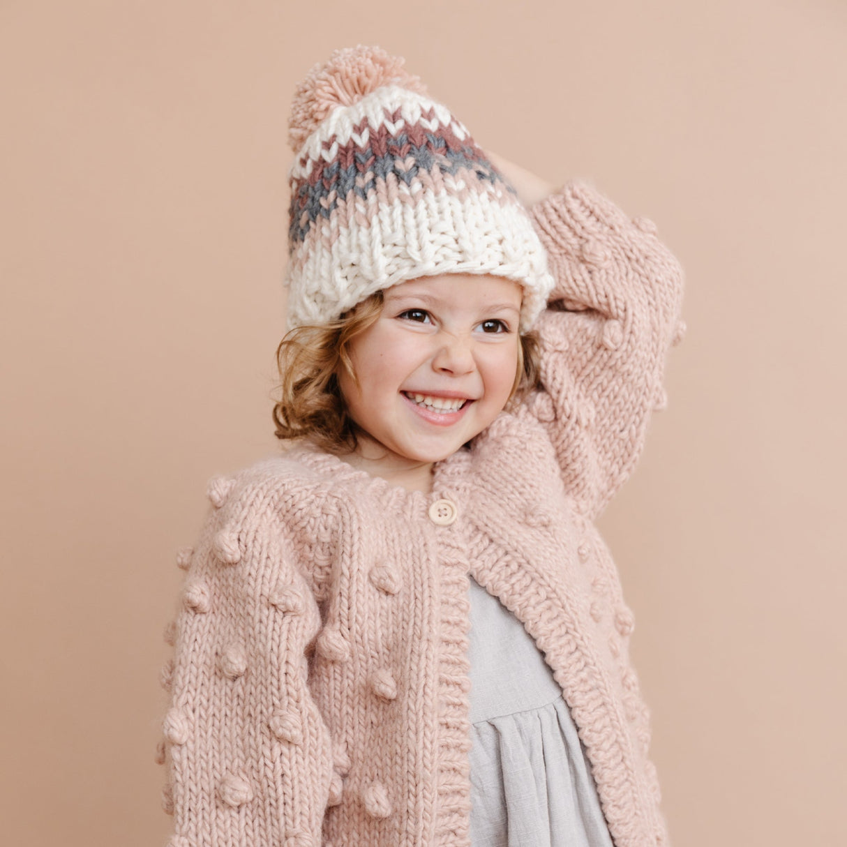 Popcorn Cardigan - Blush - HoneyBug 