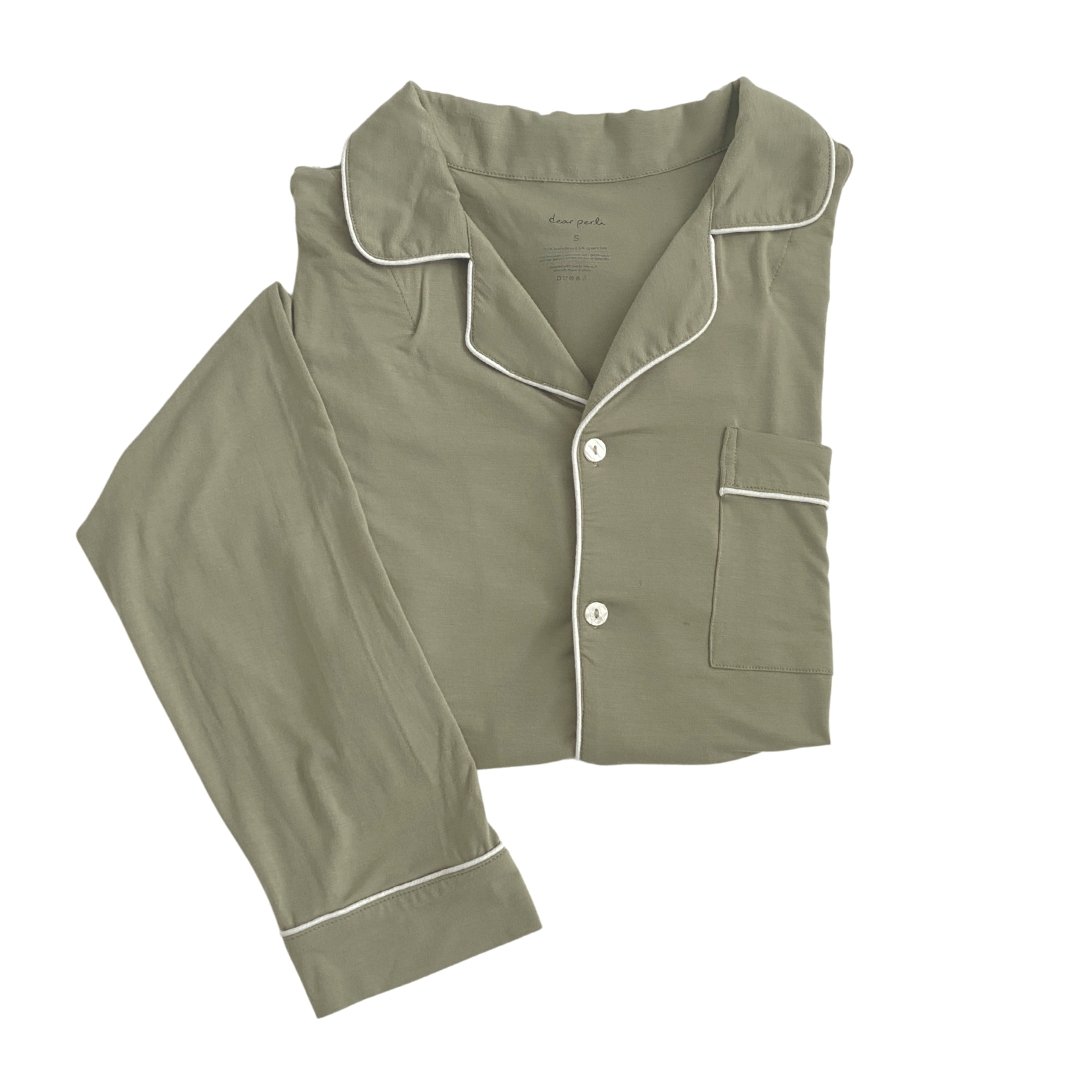 Women's Long Sleeve Pajama Set in Sage - HoneyBug 