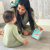 Women's Long Sleeve Pajama Set in Sage - HoneyBug 