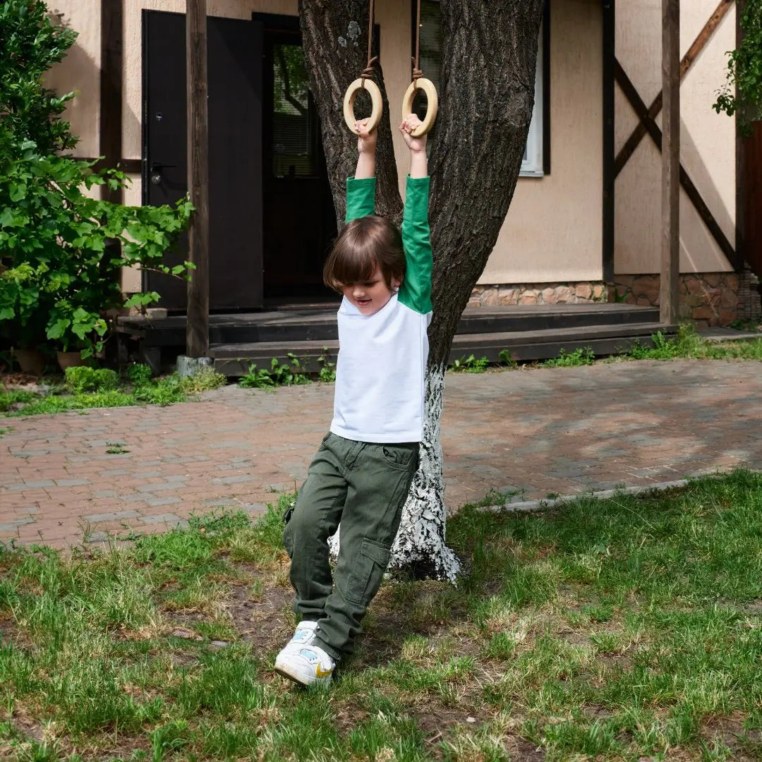 Wooden Gymnastic Rings for Kids - HoneyBug 