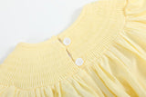 Yellow Daisy Pocketed Smocked Bishop Dress