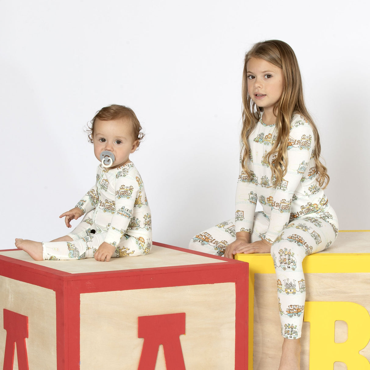 Zoo Train Bamboo Convertible Footie - HoneyBug 