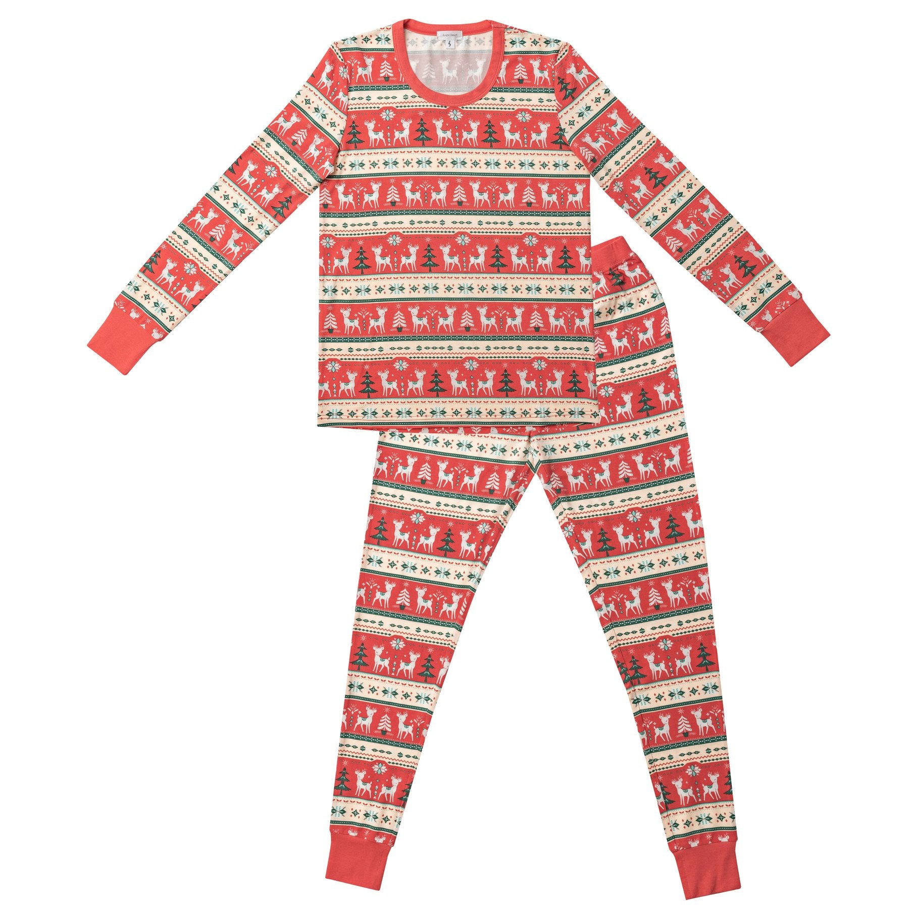 Adult Pajamas - Vintage Deer Fair Isle - HoneyBug 