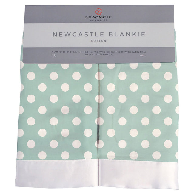 Jade Polka Dot Cotton Muslin Security Baby Blankie - HoneyBug 