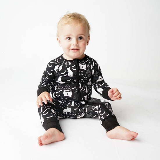 Hocus Pocus Halloween Bamboo Baby Convertible Footie Pajamas - HoneyBug 