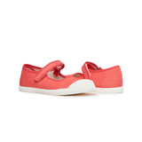 Canvas Mary Jane Captoe Sneakers in Coral by childrenchic - HoneyBug 