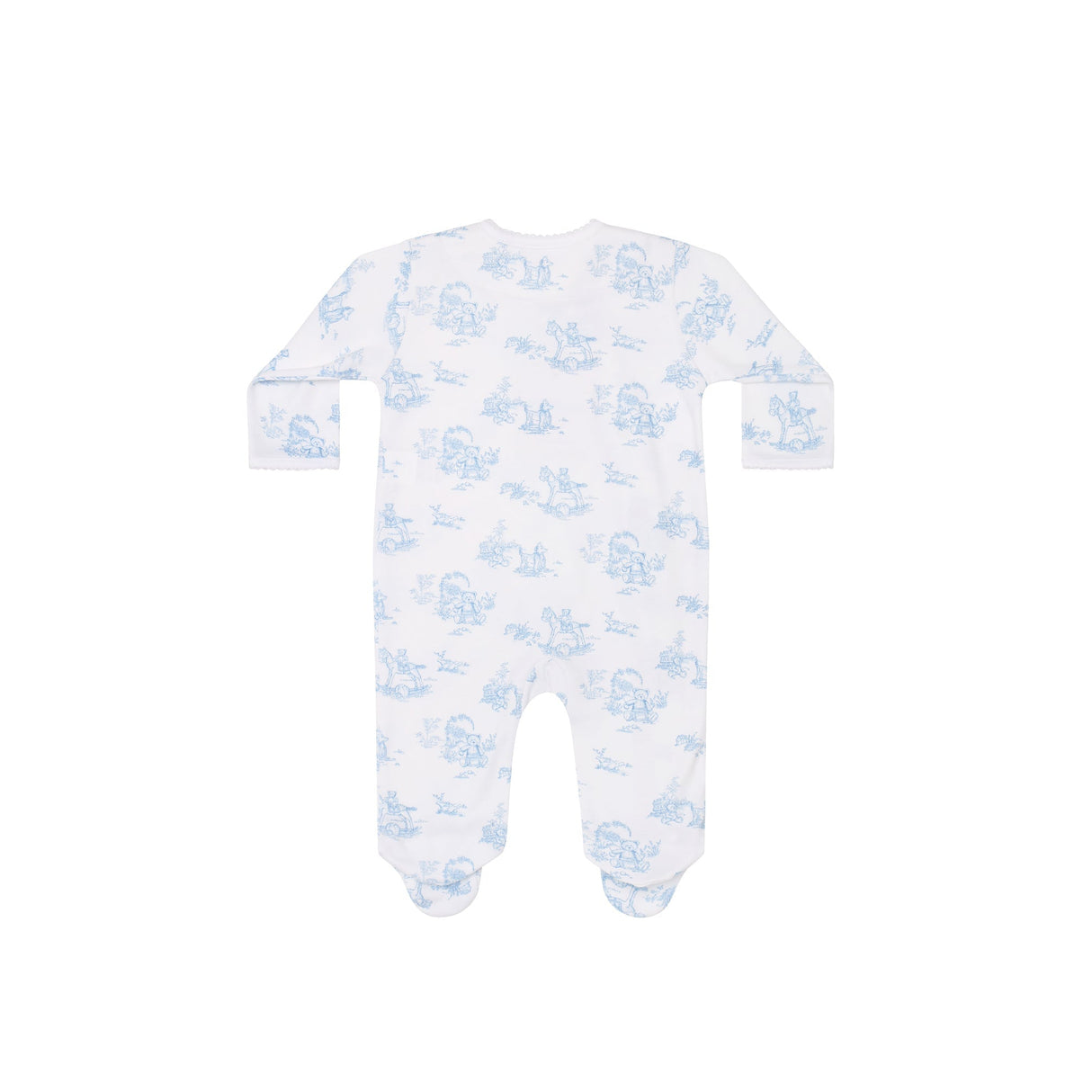 Blue Toile Crossover Footie - HoneyBug 