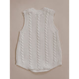 Luna + Luca Cable Knit Summer Romper - White - HoneyBug 