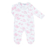 Pink Toile Crossover Footie - HoneyBug 