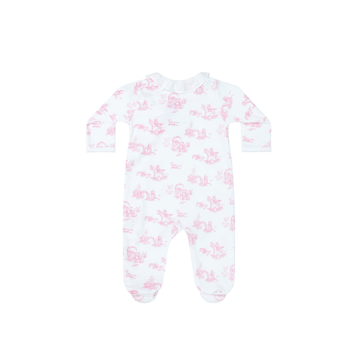 Pink Toile Crossover Footie - HoneyBug 