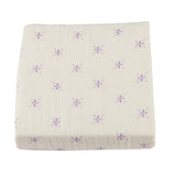 Lavender Flower and White Bamboo Muslin Newcastle Blanket - HoneyBug 