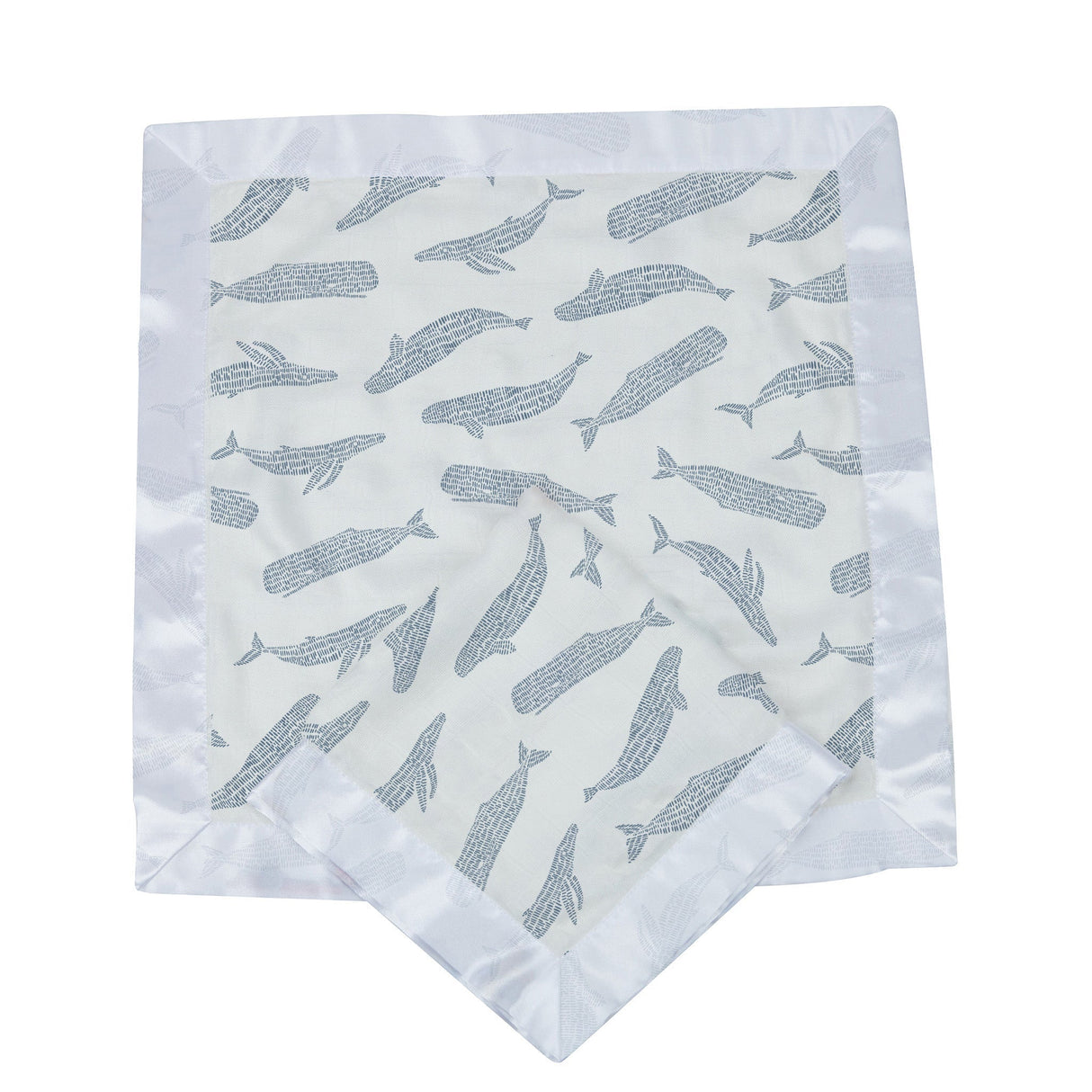 Blue Shadow Whales Bamboo Newcastle Blankie - HoneyBug 