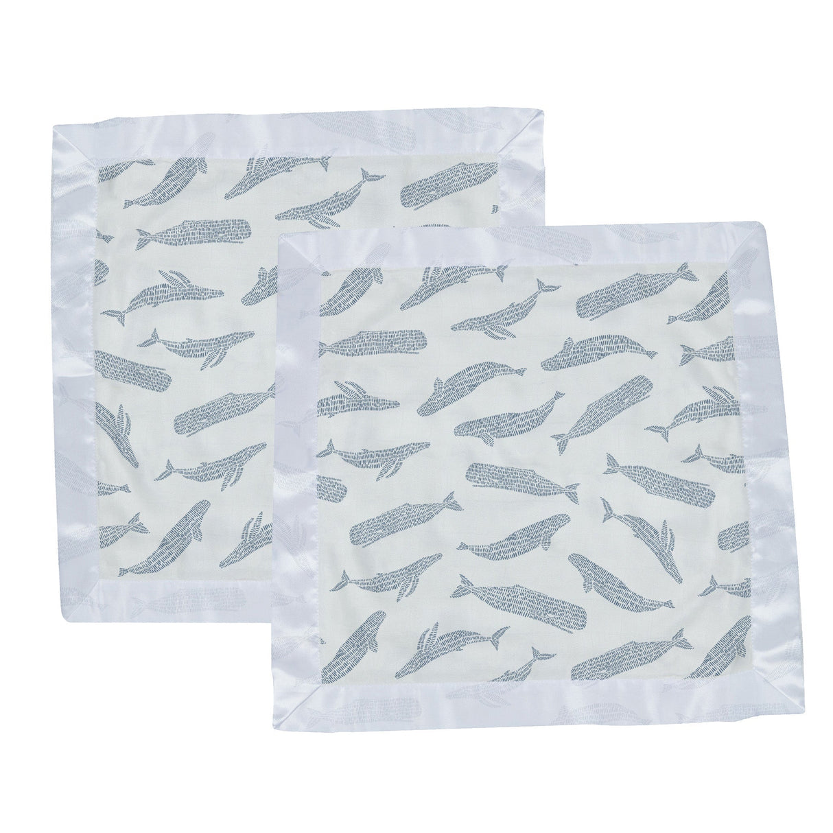 Blue Shadow Whales Bamboo Newcastle Blankie - HoneyBug 