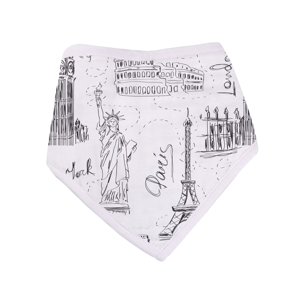 London, Paris, New York Bandana Bib - Set of 3 - HoneyBug 