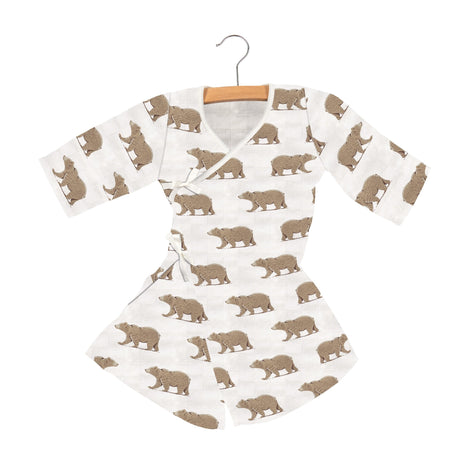 Goodnight Bear Bamboo Newcastle Mini Wrap Dress - HoneyBug 