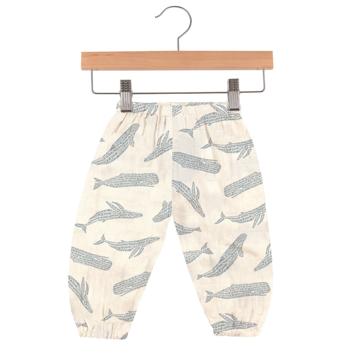 Blue Shadow Whales Bamboo Newcastle Mini Pants - HoneyBug 