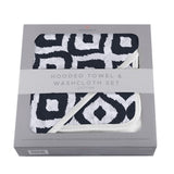 Moroccan Blue Hooded Towel and Washcloth Set - HoneyBug 