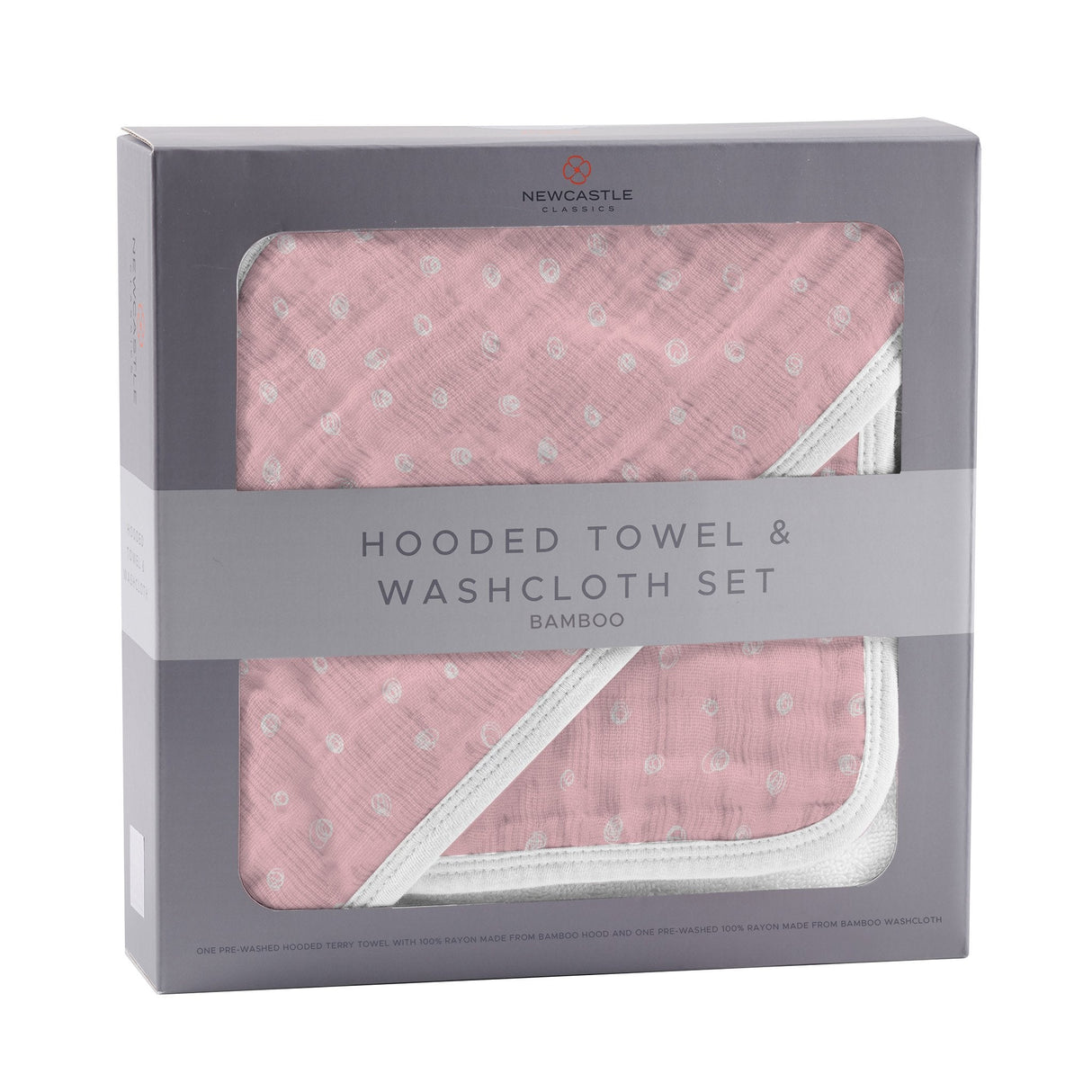 Pink Pearl Polka Dot Hooded Towel and Washcloth Set - HoneyBug 