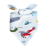 Deluxe Muslin Reversible Bandana Bib - Air Show - HoneyBug 