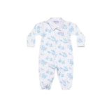 Blue Toile Baby Converter Gown - HoneyBug 