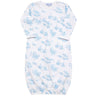 Blue Toile Baby Gown - HoneyBug 