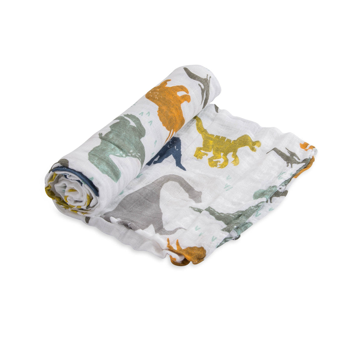 Cotton Muslin Swaddle Blanket - Dino Friends - HoneyBug 