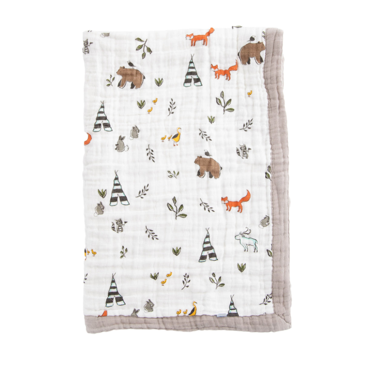 Cotton Muslin Baby Blanket - Forest Friends - HoneyBug 